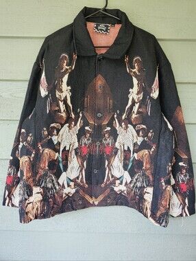 Rebel Vengeance "Fall Of The Angels" Graphic Tapestry Jacket Men's Size Large